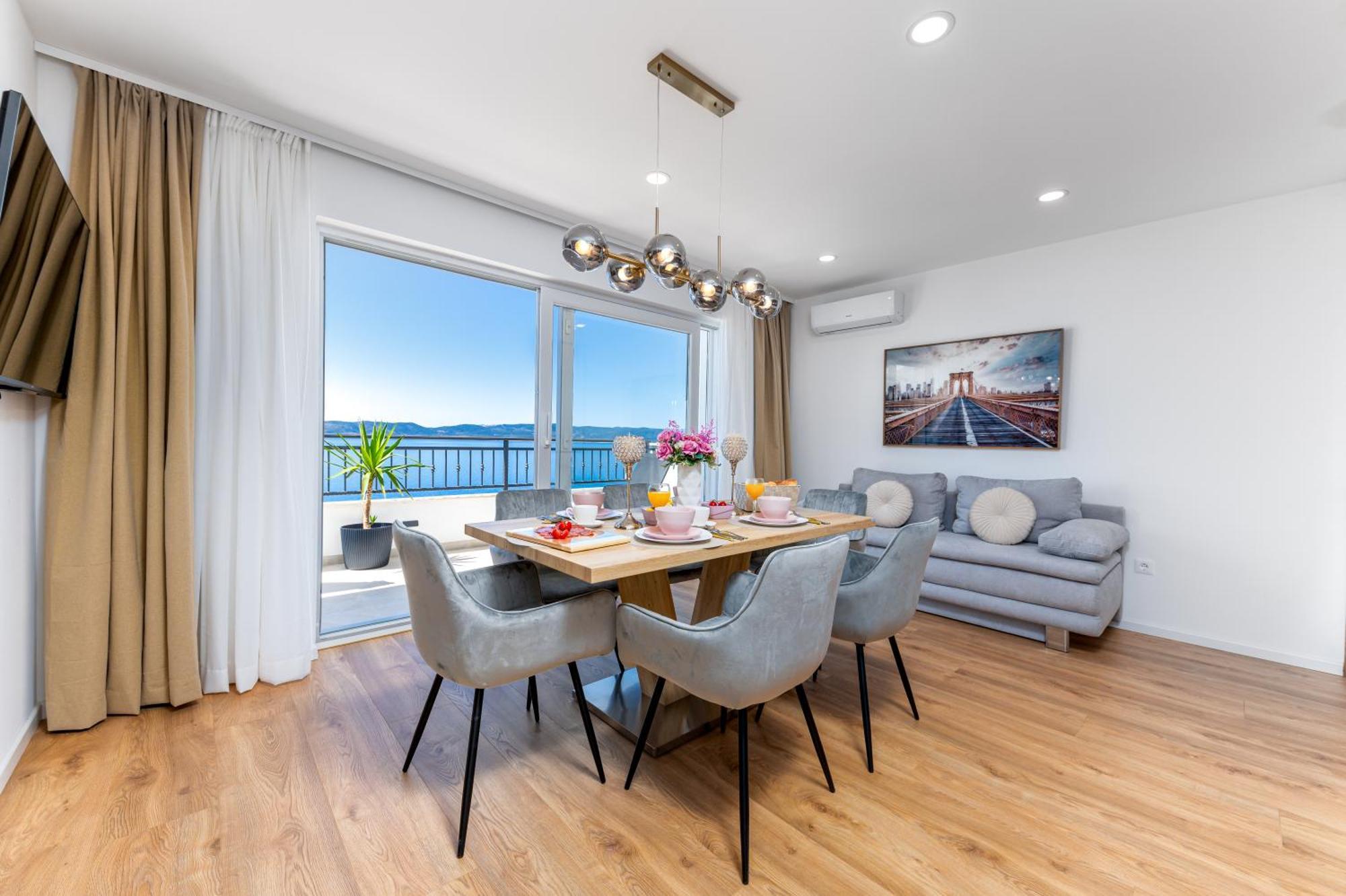 Seaview Apartments Nives Brela Bagian luar foto