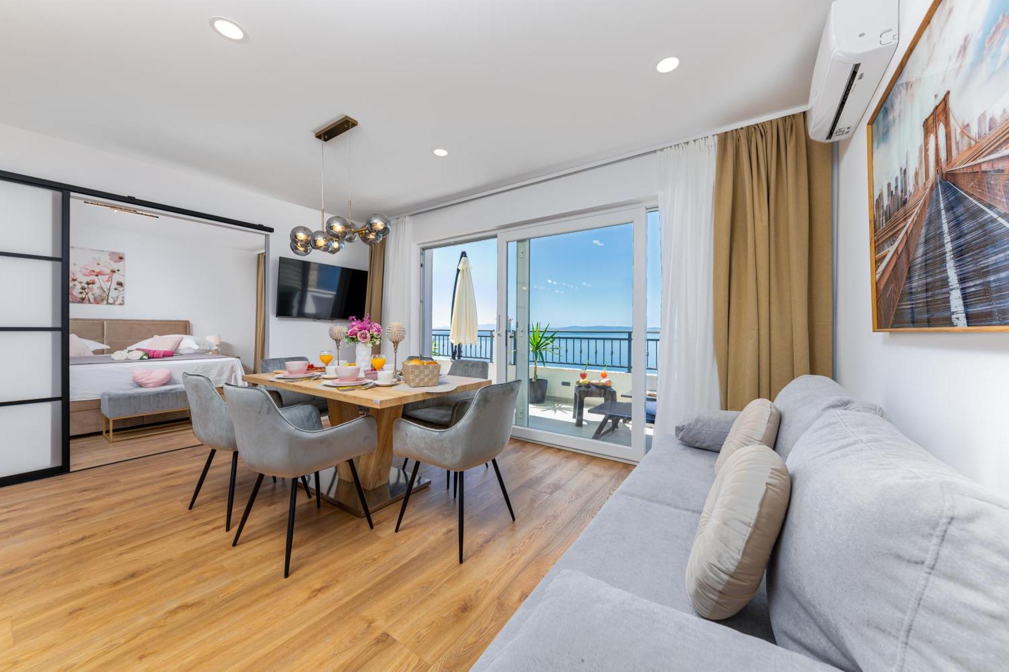 Seaview Apartments Nives Brela Bagian luar foto