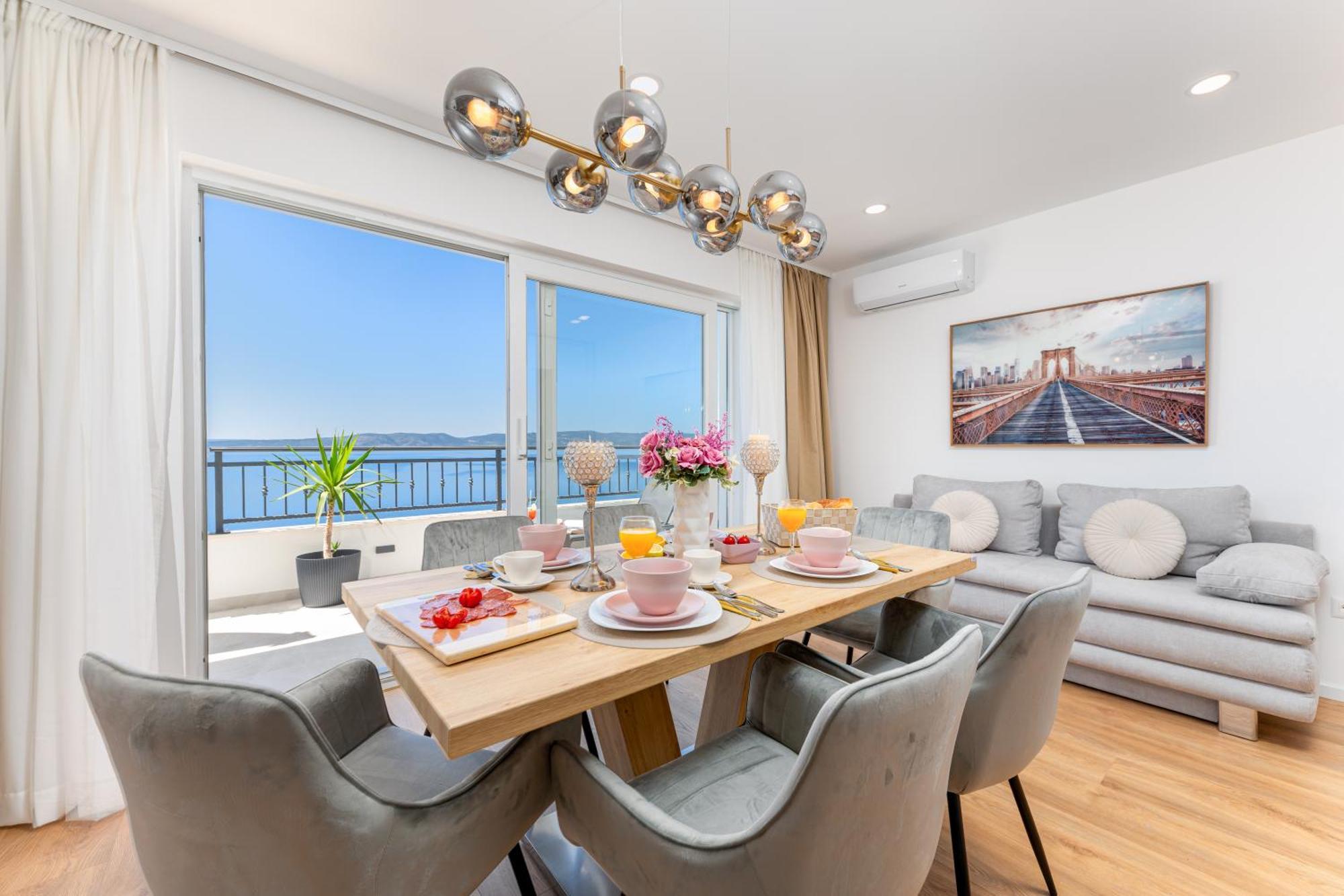 Seaview Apartments Nives Brela Bagian luar foto