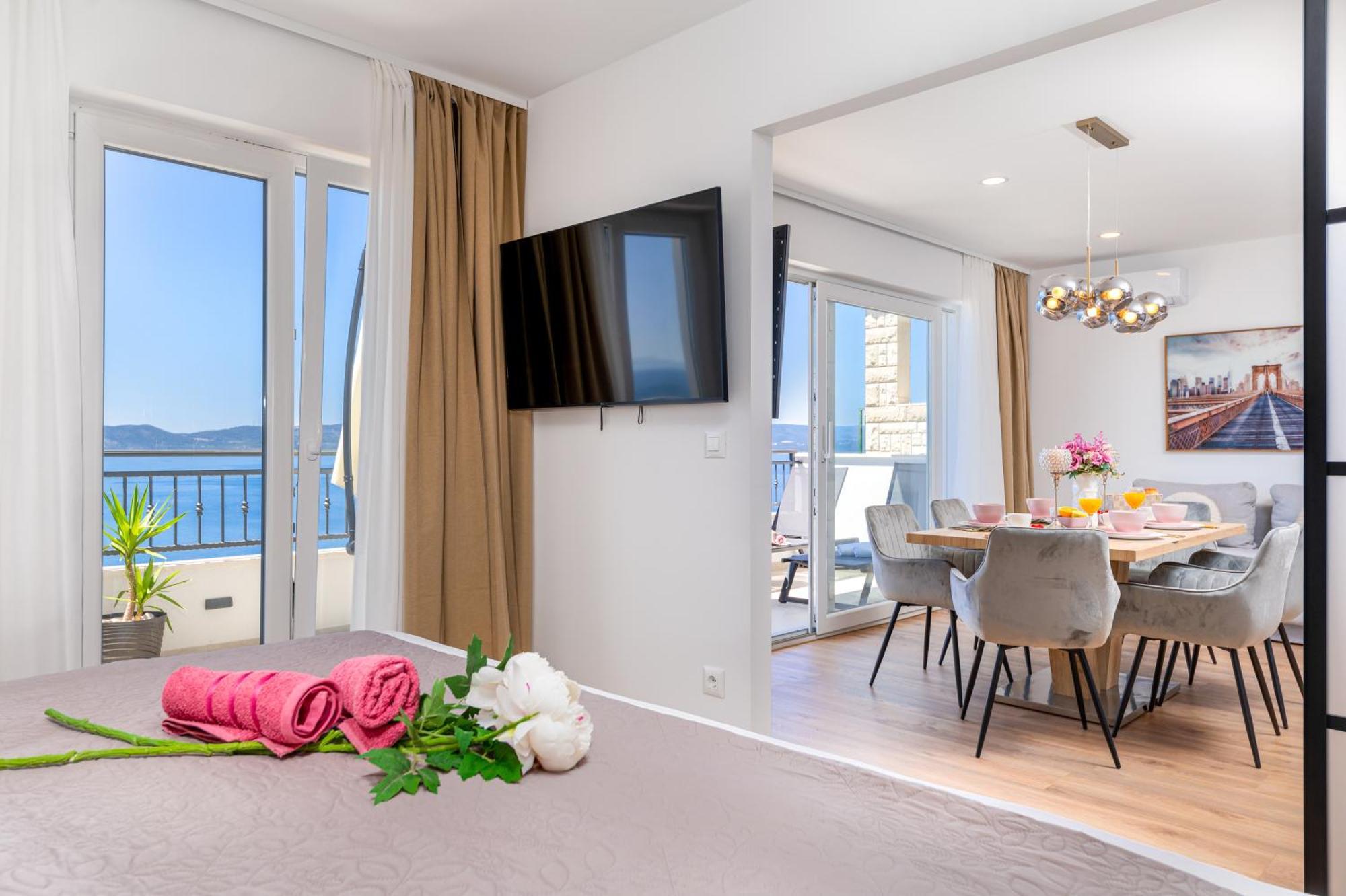 Seaview Apartments Nives Brela Bagian luar foto